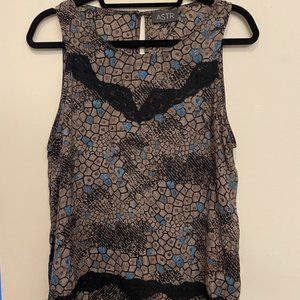 ASTR Patterned Tank with Lace Detail